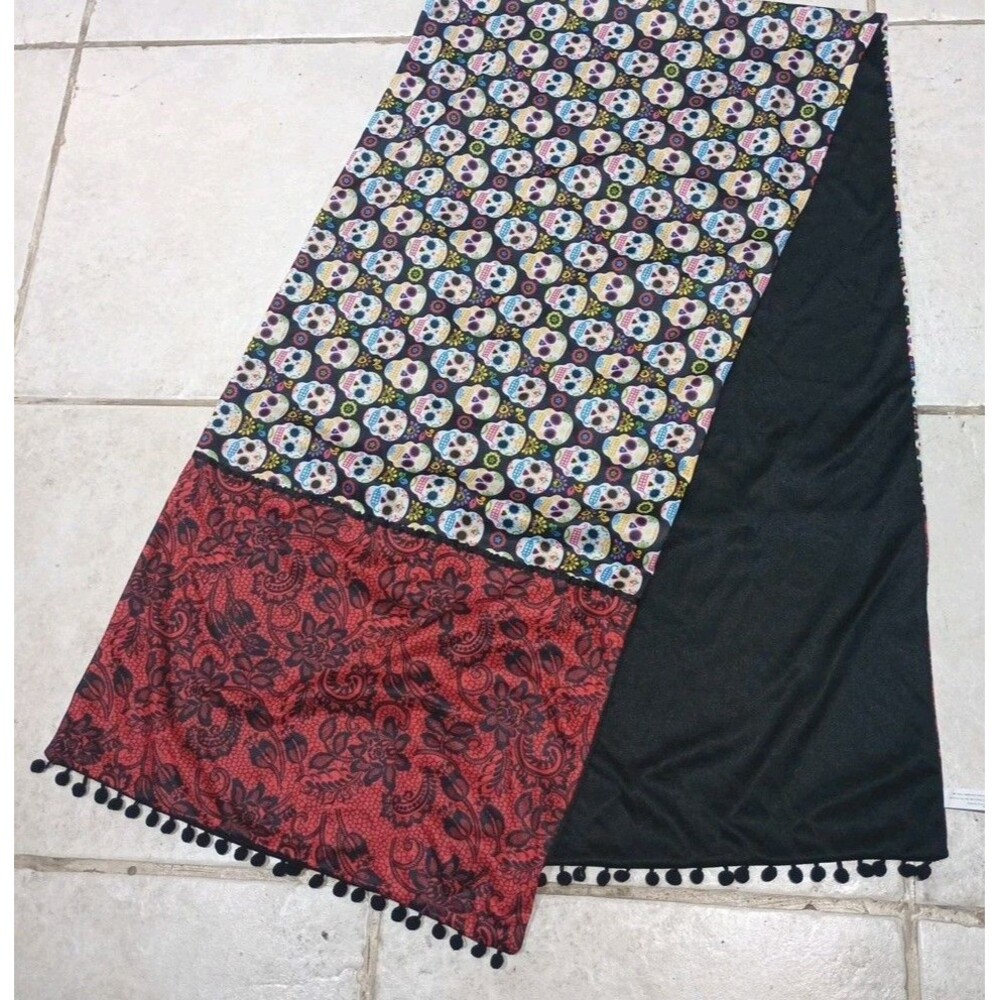 Amscan Day of the Dead Sugar Skull And Floral Shawl Sarong Cover Up